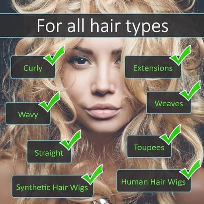Hair Extension Brush, Loop Wig Brush Looped Soft Bristles Rubber Cushion Comb Brush for Hair Extensions and Wigs Detangling, Black - Image 4